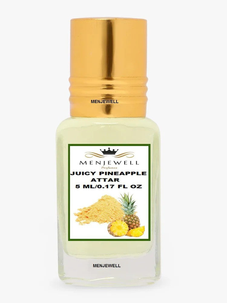 Menjewell Juicy Pineapple Attar Perfume 5ml 0.17 Fl.oz. Unisex Fragrance | Long Lasting