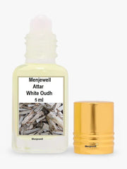 Menjewell White Oudh Attar Perfume 5ml 0.17 Fl.oz. Unisex Fragrance | Long Lasting | Non Alcoholic