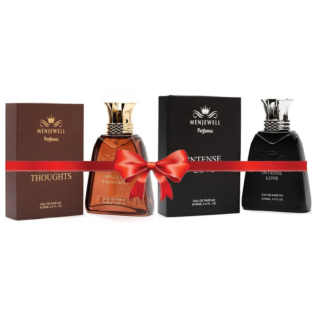 Menjewell Intense Love + Million Thought Eau De Parfum 100ml 3.4 Fl.oz. Each Pack Of 2 Men Fragrance | Long Lasting