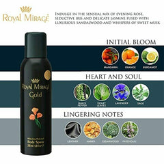 Royal Mirage Gold Refreshing Perfumed Body Spray 200ml 6.8 Fl.oz. Unisex Fragrance | Long Lasting