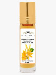 Menjewell Champa Flower Fragrance Eau De Perfume Attar 9ml 0.3 Fl.oz. Unisex Fragrance | Alcohol Free