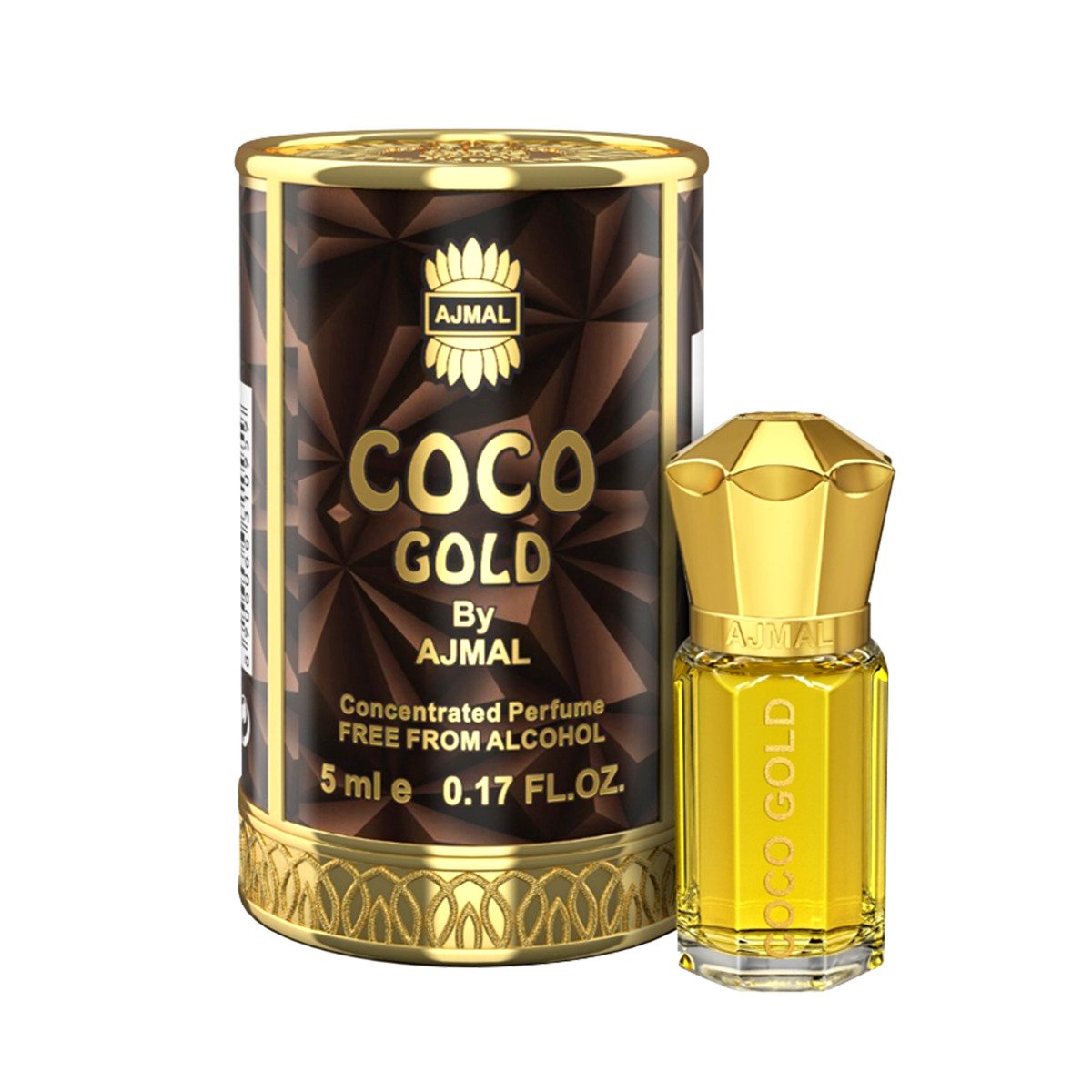 Ajmal Coco Gold Concentrated Perfume 5ml 0.17 Fl.oz. Women Fragrance | Alcohol Free