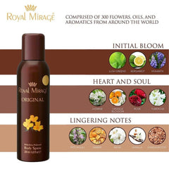 Royal Mirage Original Refreshing Perfumed Body Spray 200ml 6.8 Fl.oz. Unisex Fragrance