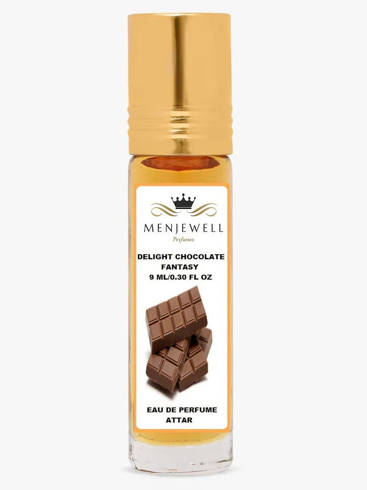 Menjewell Delight Chocolate Fantasy Eau De Perfume Attar 9ml 0.3 Fl.oz. Unisex Fragrance | Long Lasting | Alcohol Free