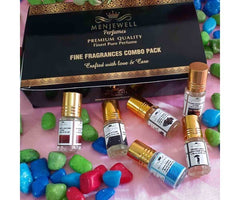 Menjewell Perfumes Set Of 6 Fine Fragrance Attar 3ml 0.1 Fl.oz. Each | Gift-set For Men