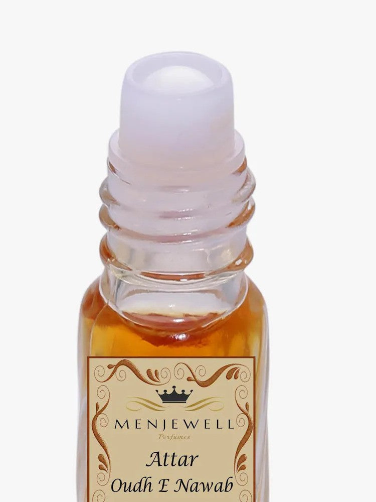 Menjewell Oudh-E-Nawab Attar Perfume 3ml 0.1 Fl.oz. Unisex Fragrance | Finest Pure Perfume | Alcohol Free