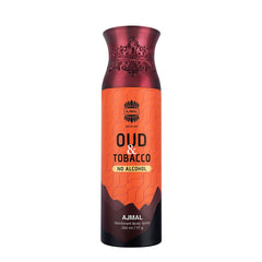 Ajmal Oud & Tobacco Deodorant Body Spray 200ml 6.7 Fl.oz. Perfume For Men & Women | Non-Alcoholic