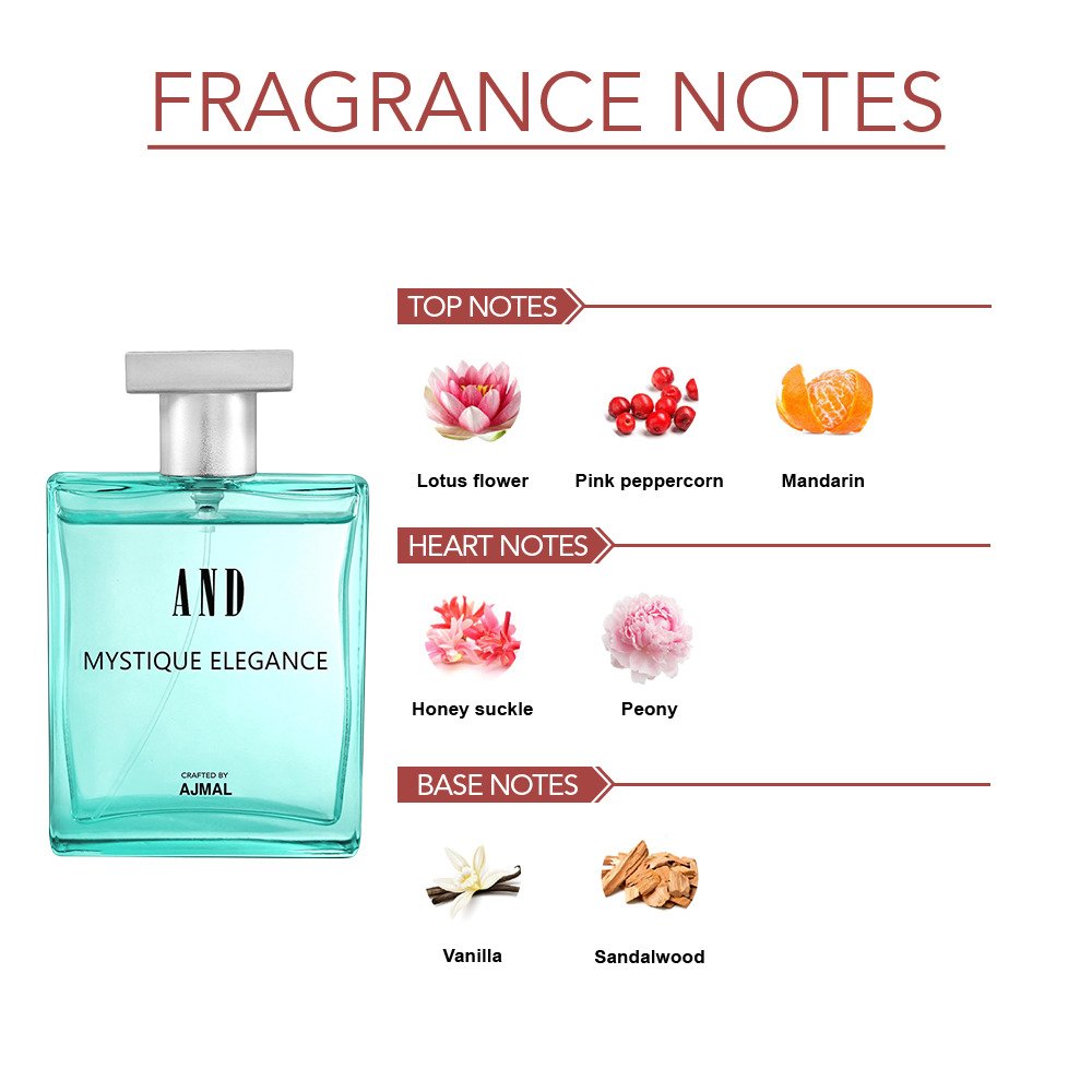 Ajmal And Mystique Elegance Eau De Parfum 100ml 3.4 Fl.oz. Gift For Women | Long Lasting Spray