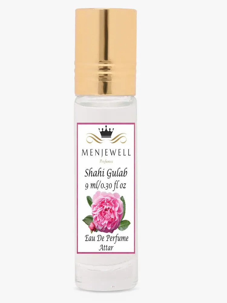 Menjewell Shahi Gulab Eau De Perfume Attar 9ml 0.3 Fl.oz. Unisex Fragrance | Long Lasting