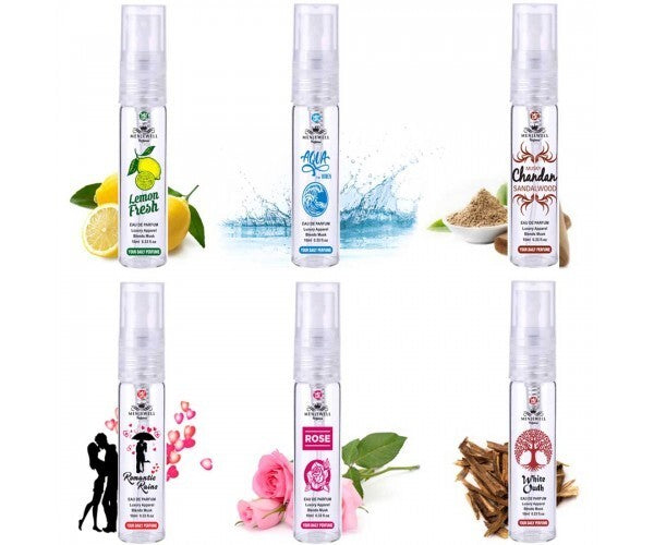 Menjewell Set Of 6 Fine Fragrance Eau De Perfume 0.3 Fl.oz. Each | Combo Pack For Women