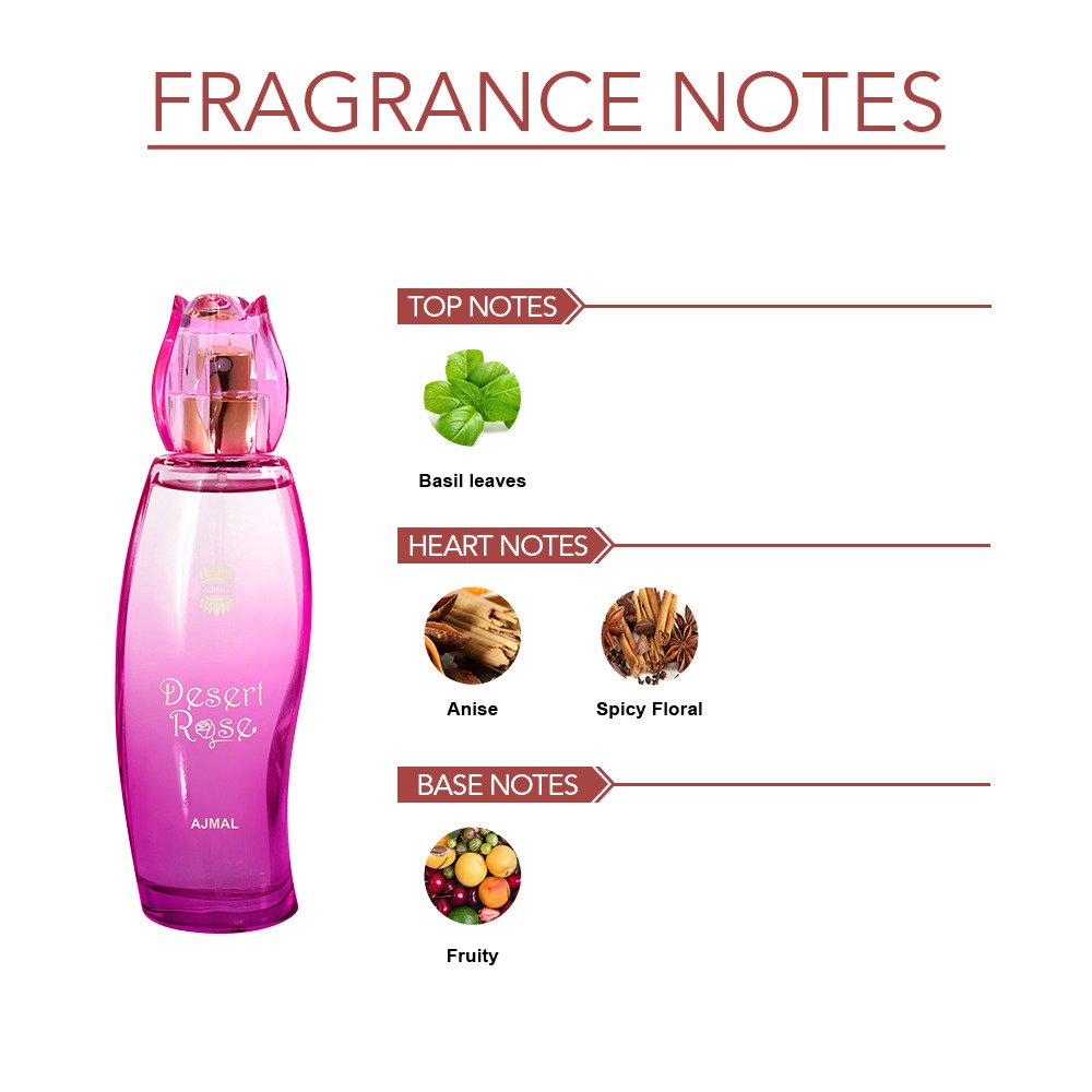 Ajmal Desert Rose Eau De Parfum 100ml 3.4 Fl.oz. Perfume Gift For Women | Long Lasting Spray