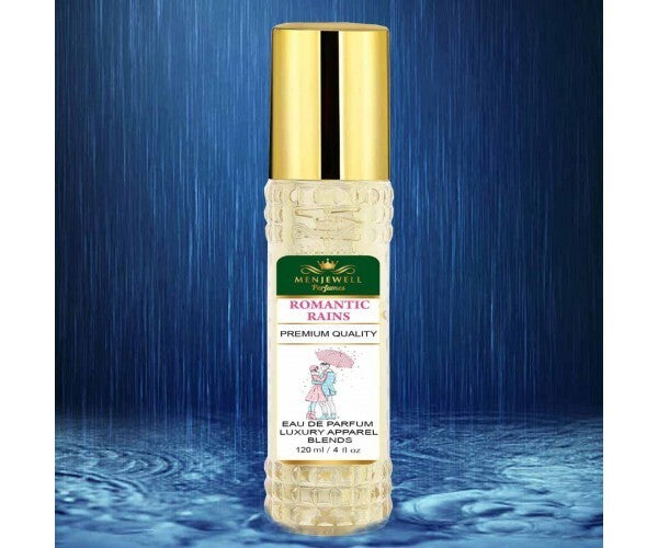 Menjewell Romantic Rains Eau De Parfum 120ml 4.0 Fl.oz. Premium Quality | Finest Pure Perfume | Unisex Fragrance