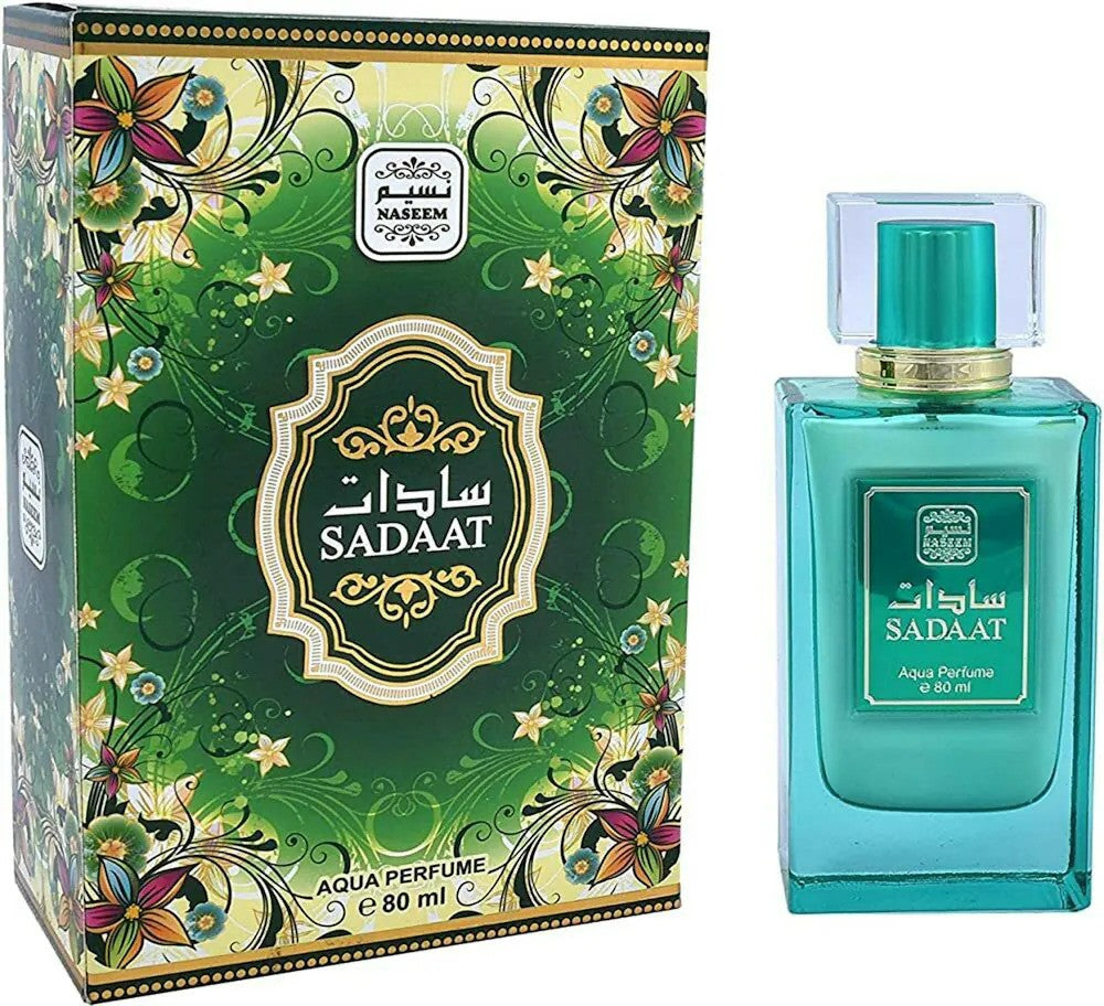 Naseem Sadaat Aqua Perfume 80ml 2.7 Fl.oz. Long Lasting Arabian Fragrance For Men & Women | Alcohol Free