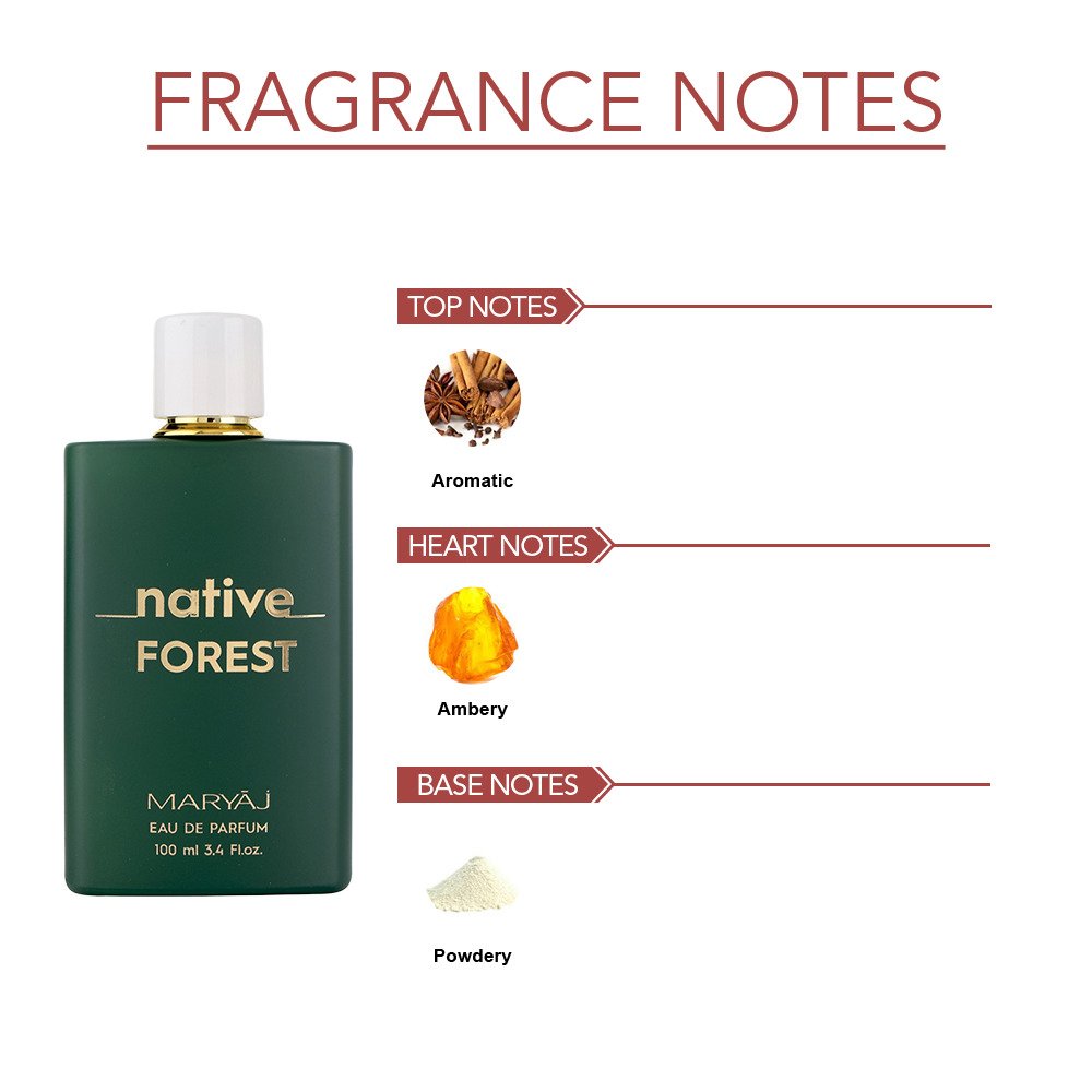 Ajmal Maryaj Native Forest Eau De Parfum 100ml 3.4 Fl.oz. Gift For Men & Women | Long Lasting Spray