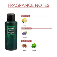 Ajmal Prose Parfum Deodorant 150ml 5.0 Fl.oz. Casual Wear Gift For Men | Long Lasting