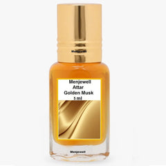 Menjewell Golden Musk Attar Perfume 5ml 0.17 Fl.oz. No Alcohol | Women Fragrance | Finest Pure Perfume