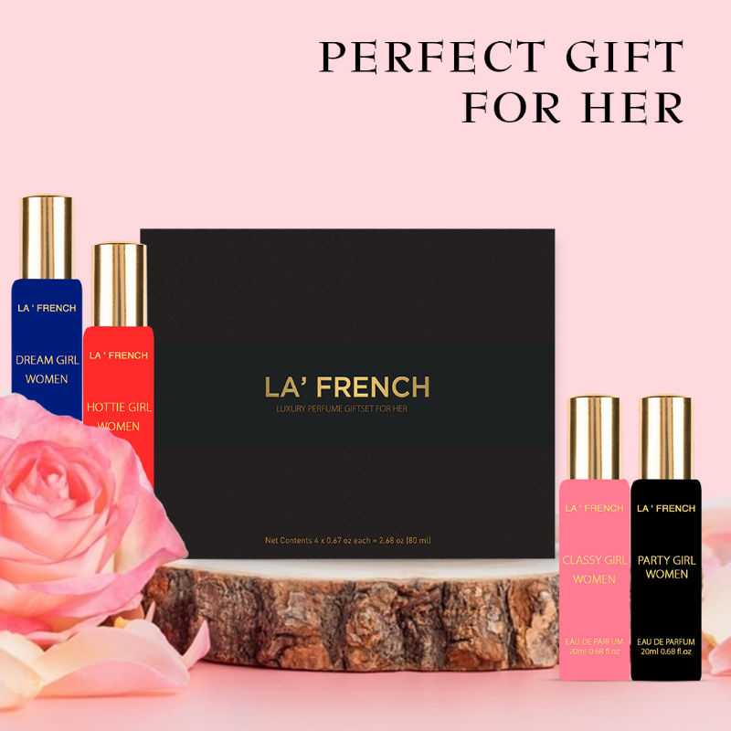 La French Sassy Party Girl Perfume Gift Set 20ml 0.68 Fl.oz. Each Pack Of 4 |  Long-lasting & Featuring Fresh And Floral Notes