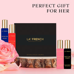 La French Sassy Party Girl Perfume Gift Set 20ml 0.68 Fl.oz. Each Pack Of 4 |  Long-lasting & Featuring Fresh And Floral Notes