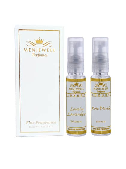 Menjewell Rose Blush + Lovely Lavender Perfume Gift Set For Women 10ml 0.3 Fl.oz. Each Pack Of 2 | Pocket Perfume Gift Set For Wife | Eau De Parfum