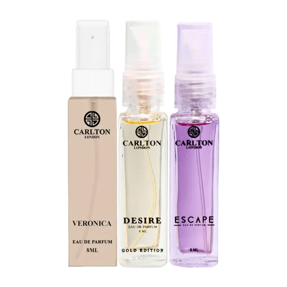 CARLTON LONDON PERFUME WOMEN ESCAPE, DESIRE & VERONICA PERFUME 8ML 0.2 FL.OZ. EACH X3