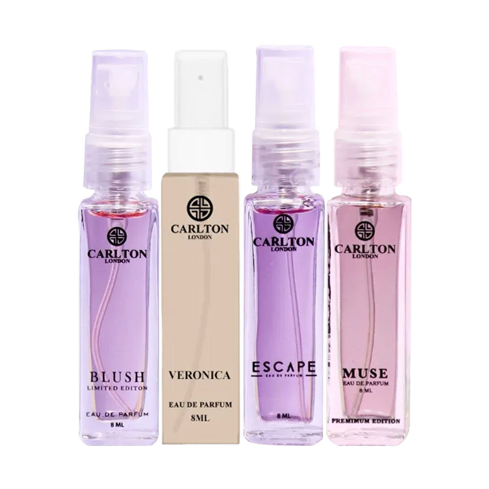 CARLTON LONDON PERFUME ESCAPE, MUSE, VERONICA & BLUSH PERFUME COMBO FOR WOMEN 8ML 0.2 FL.OZ. EACH X4