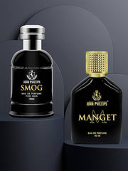 John Phillips Men Smog Eau De Perfume 100ml 3.4 Fl.oz. & Manget Eau De Perfume 60ml 2 Fl.oz. | Combo Of 2 For Unisex