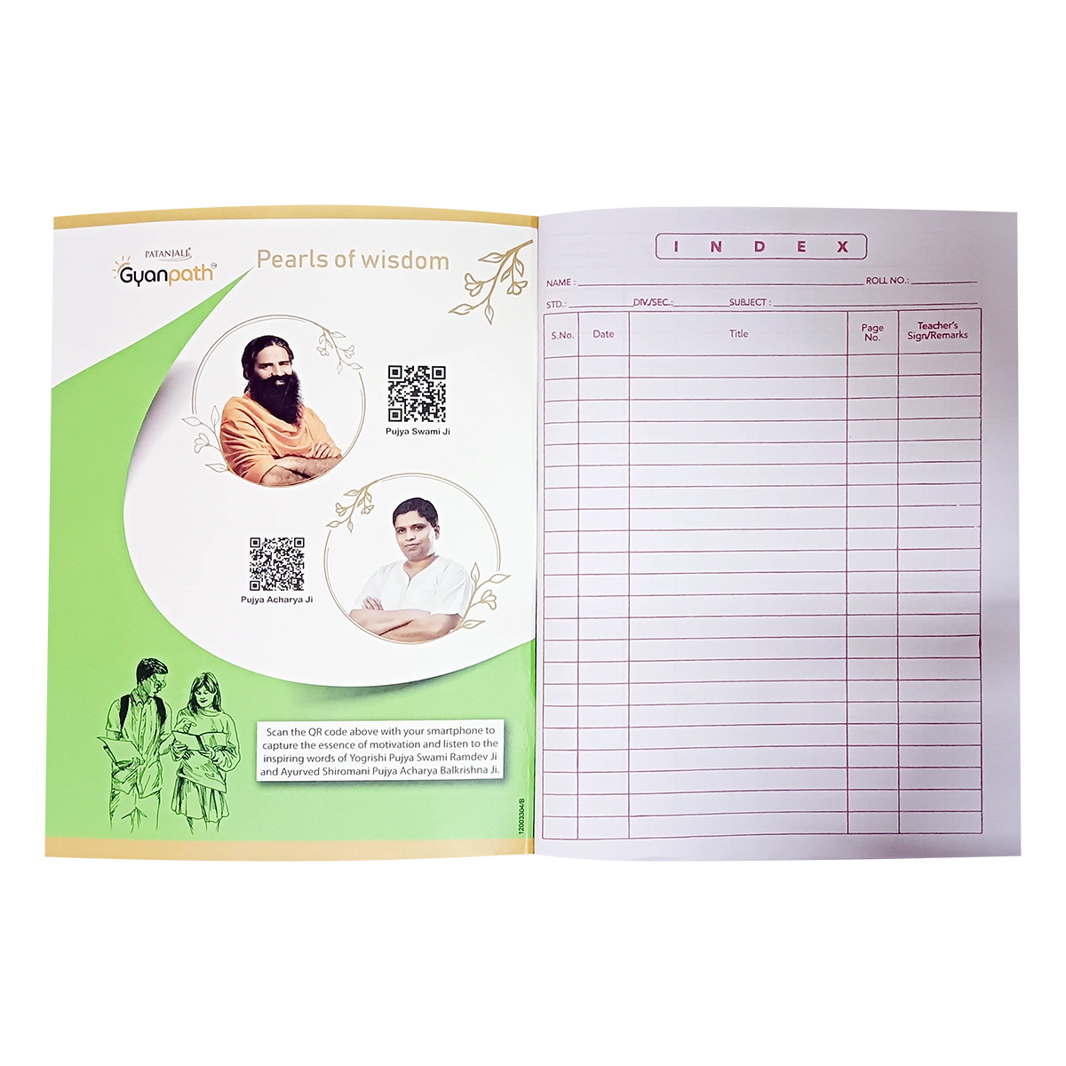 Patanjali Gyanpath Notebook (18x24 Cm) Green, 172pages Square, Pack Of 1