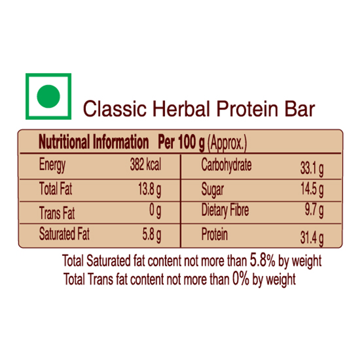 Patanjali Classic Herbal Protein Bar, With Rich In Omega 3 Fatty Acids, 35gm