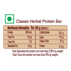 Patanjali Classic Herbal Protein Bar, With Rich In Omega 3 Fatty Acids, 35gm