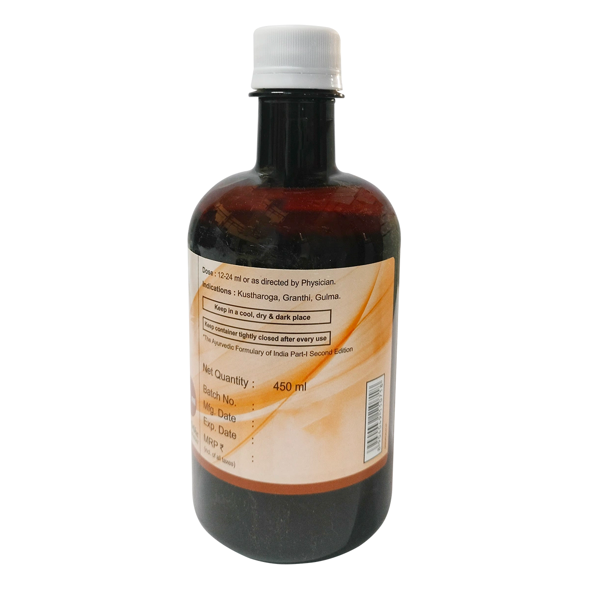 Patanjali Divya Khadirarista, With Khadira, Devadaru, Bakuci, Daruharidra, Haritaki, | 450ml