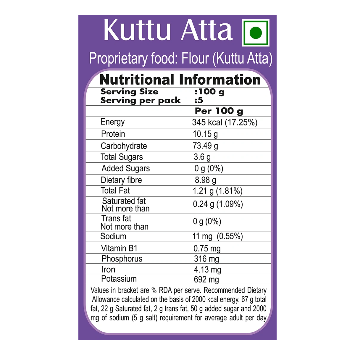 Patanjali Kuttu Atta 500gm