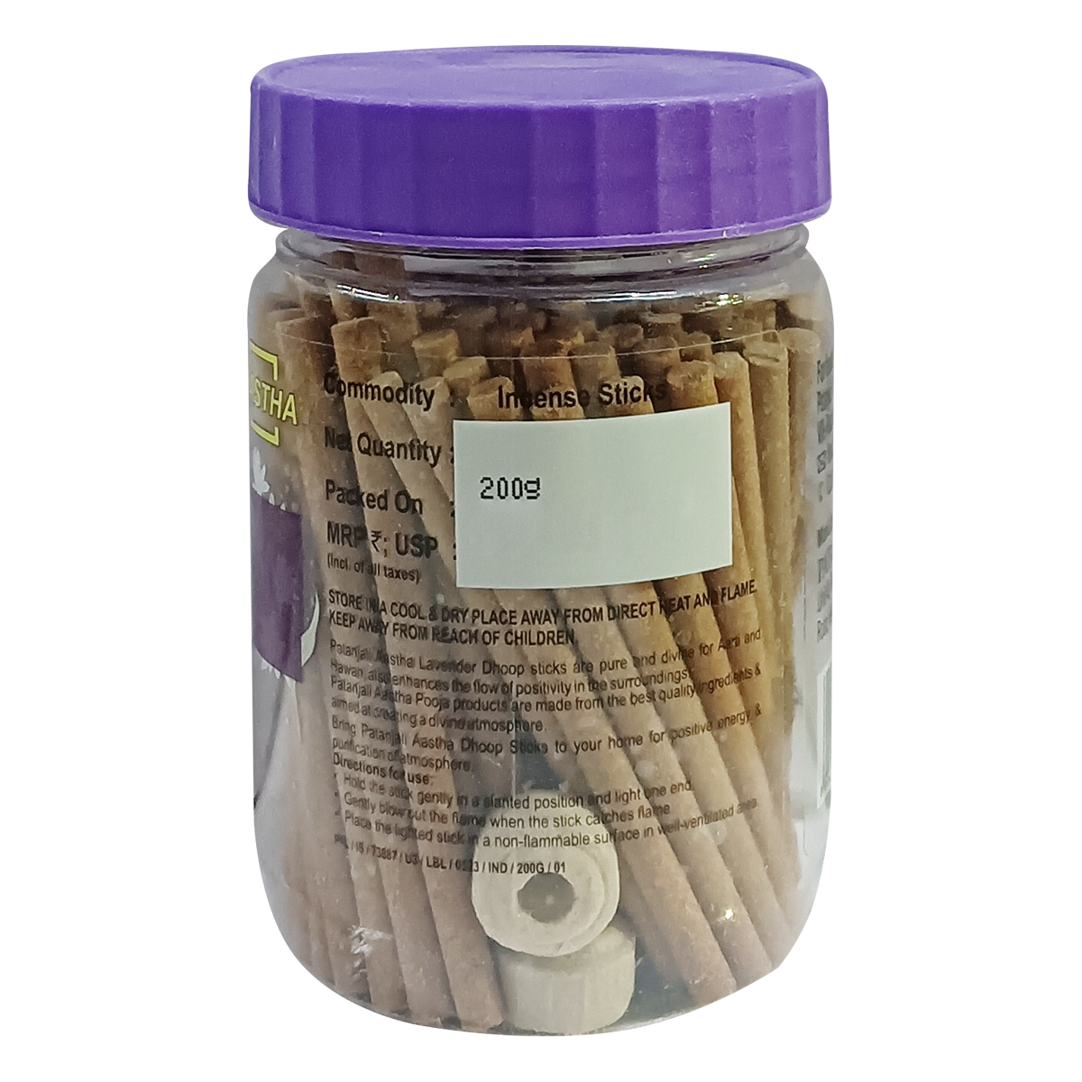 Patanjali Aastha Lavender Dry Dhoop Stick, With Exquisite, Soothing & Long Lasting Aroma | 200gm