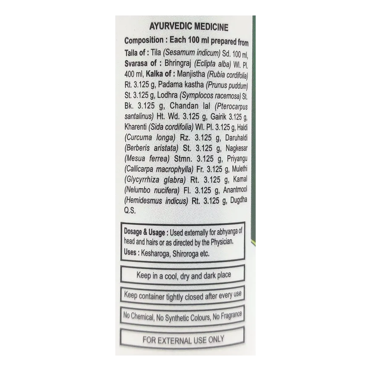 Patanjali Divya Mahabhringraj Taila, With Padama Kastha (Prunus Puddum) | 100ml, Pack Of 1
