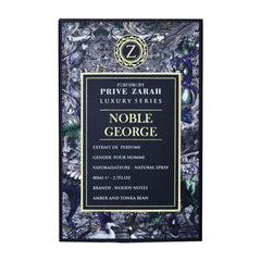 Prive Zarah Noble George Pour Homme Extrait De Parfum 80ml 2.7 Fl.oz. Men Fragrance | Long Lasting