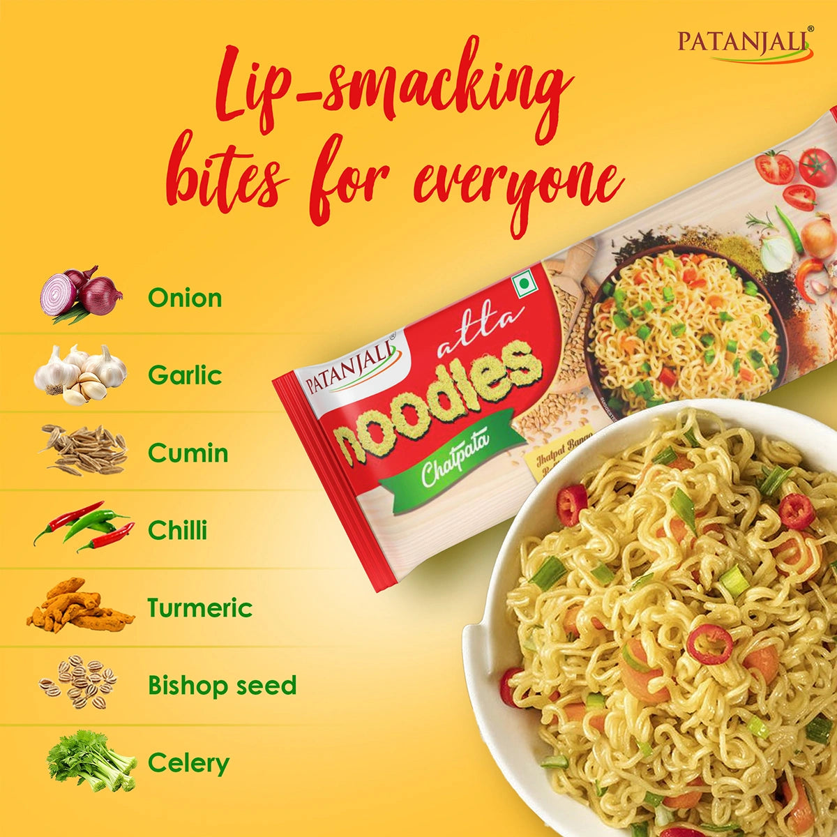 Patanjali Atta Noodles Classic - Family Pack 240gm