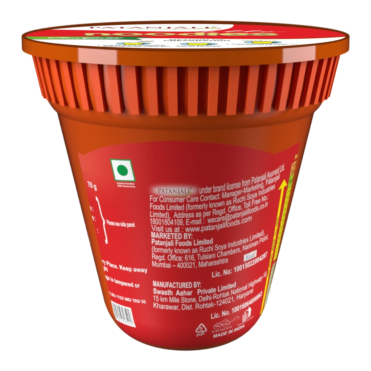 Patanjali Atta Cup Noodles Chatpata 70gm