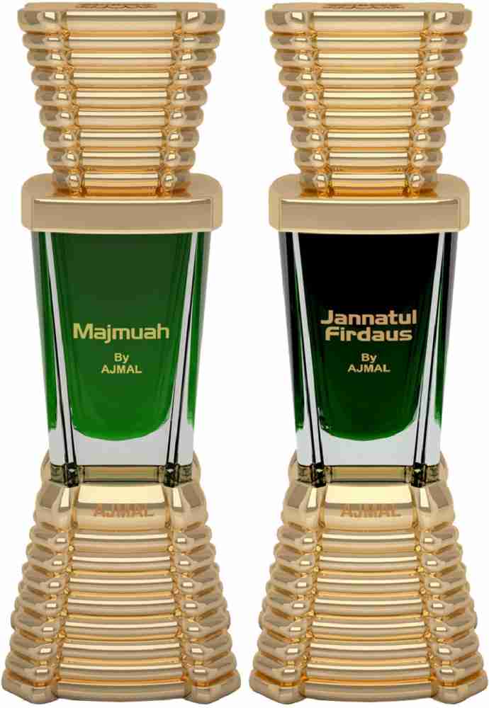 Ajmal Majmua & Jannatul Firdaus  Floral Attar Each 10ml 0.3 Fl.oz. Each Pack Of 2 | For Men & Women