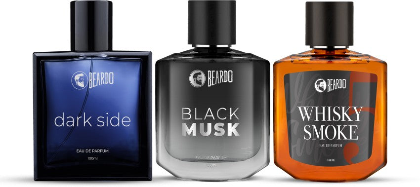 Beardo Black Musk, Whisky Smoke & Dark Side Eau De Parfum 300ml 10.1 Fl.oz. Pack Of 3 | Best Birthday Gift Set For Boyfriend