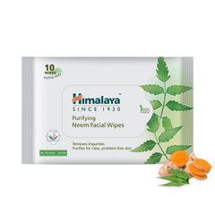 Himalaya Purifying Neem Facial Wipes, Soft And Non-Alcoholic With A Gentle Formulation | 10 Wipes