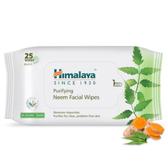 Himalaya Purifying Neem Facial Wipes, Soft And Non-Alcoholic With A Gentle Formulation | 25 Wipes