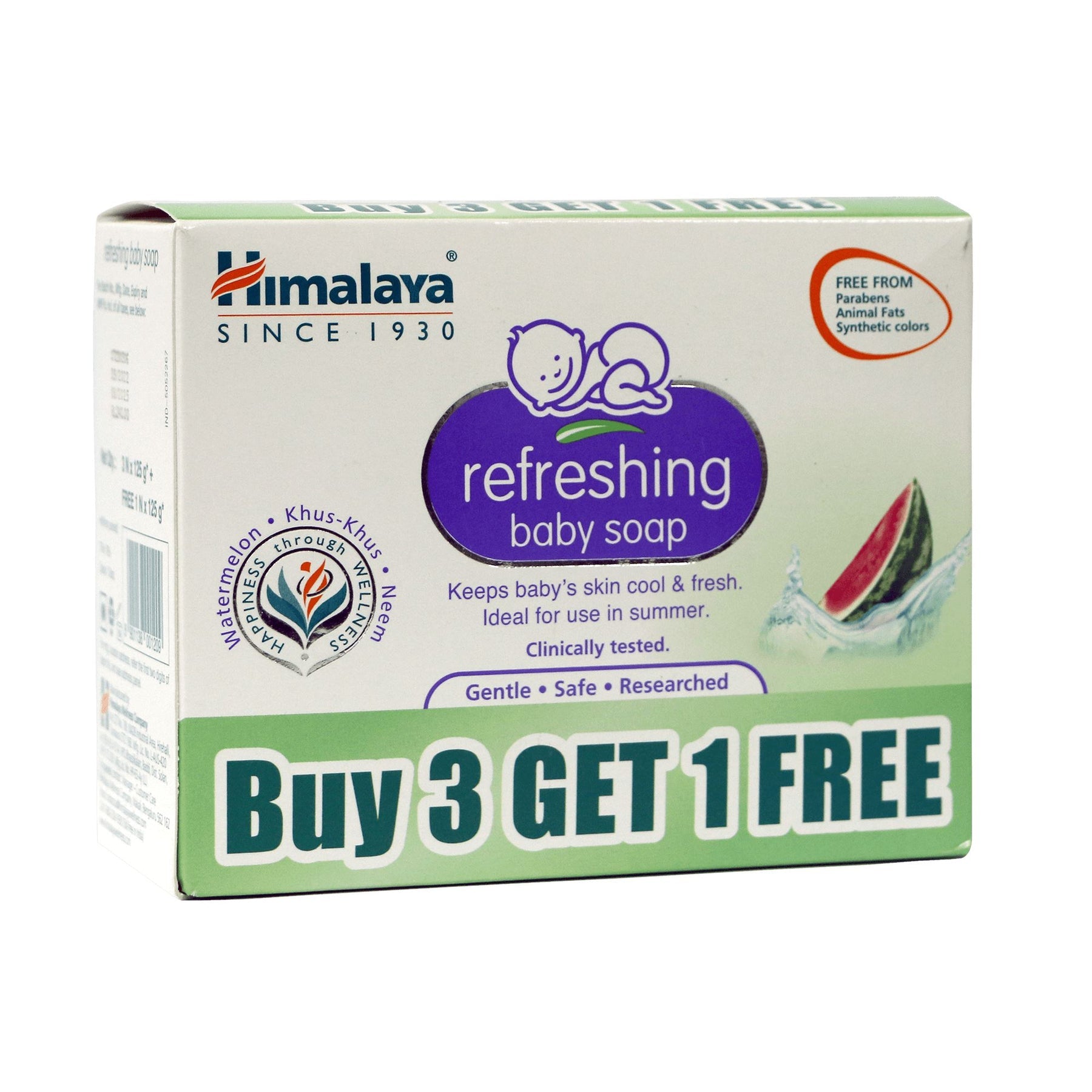 Himalaya Refreshing Baby Soap, Keeps Baby's Skin Cool & Fresh | 75gm, Buy 3 Get 1 Free