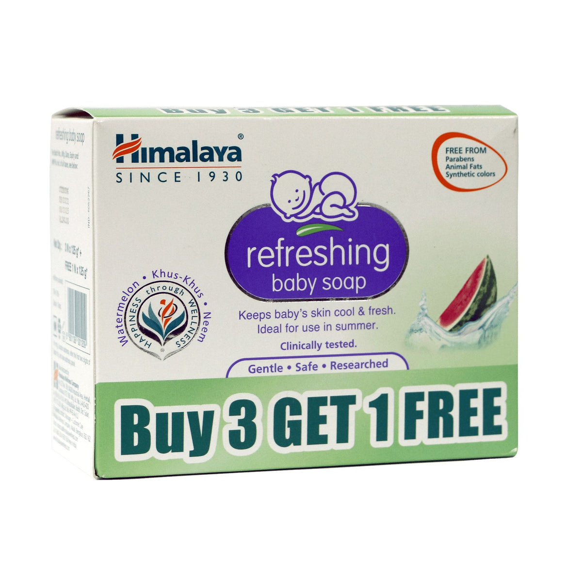 Himalaya Refreshing Baby Soap, Keeps Baby's Skin Cool & Fresh | 75gm, Buy 3 Get 1 Free