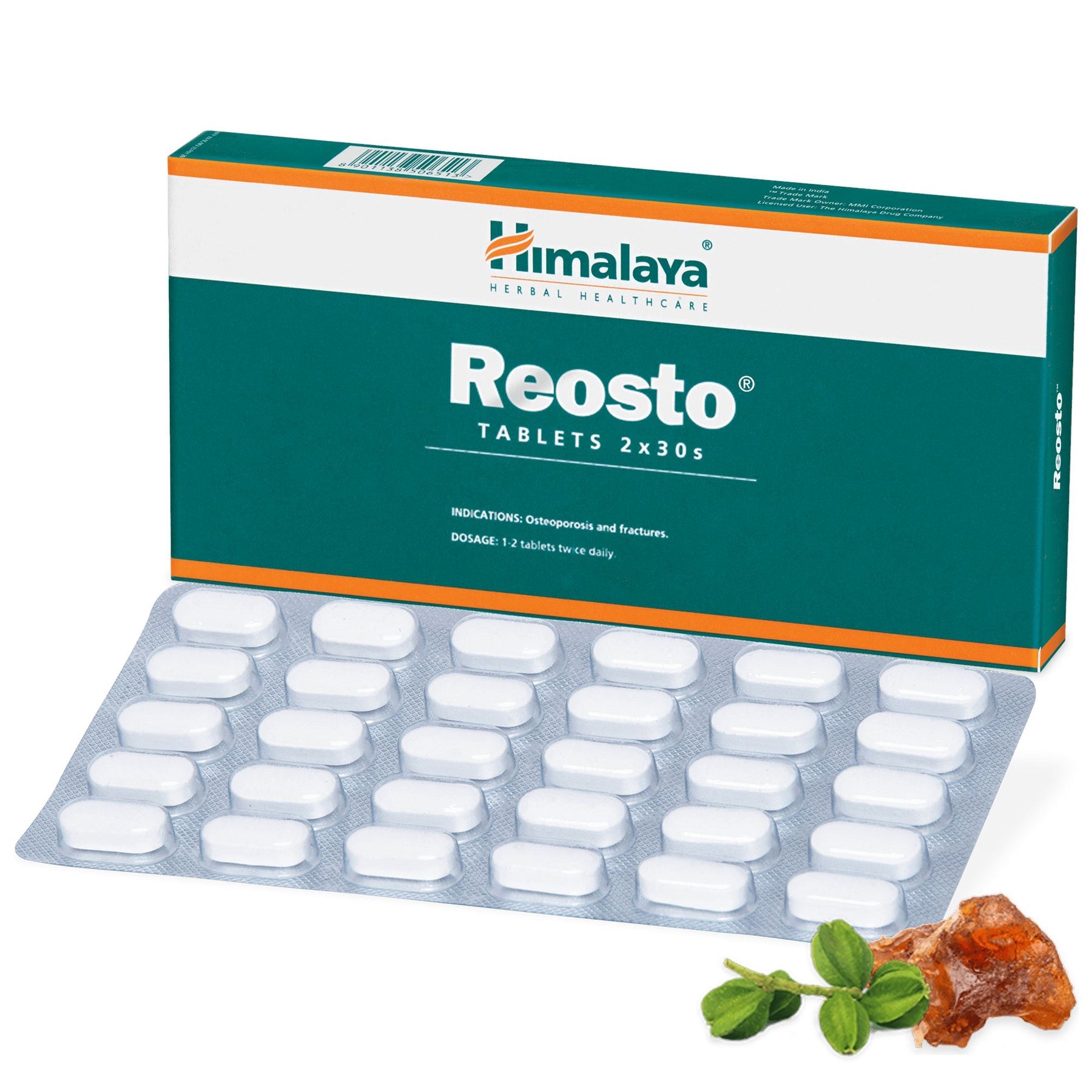 Himalaya Reosto Tablets, Helps Heal Fractures In Bones & Aids In Calcium Absorption | 60 Tablets