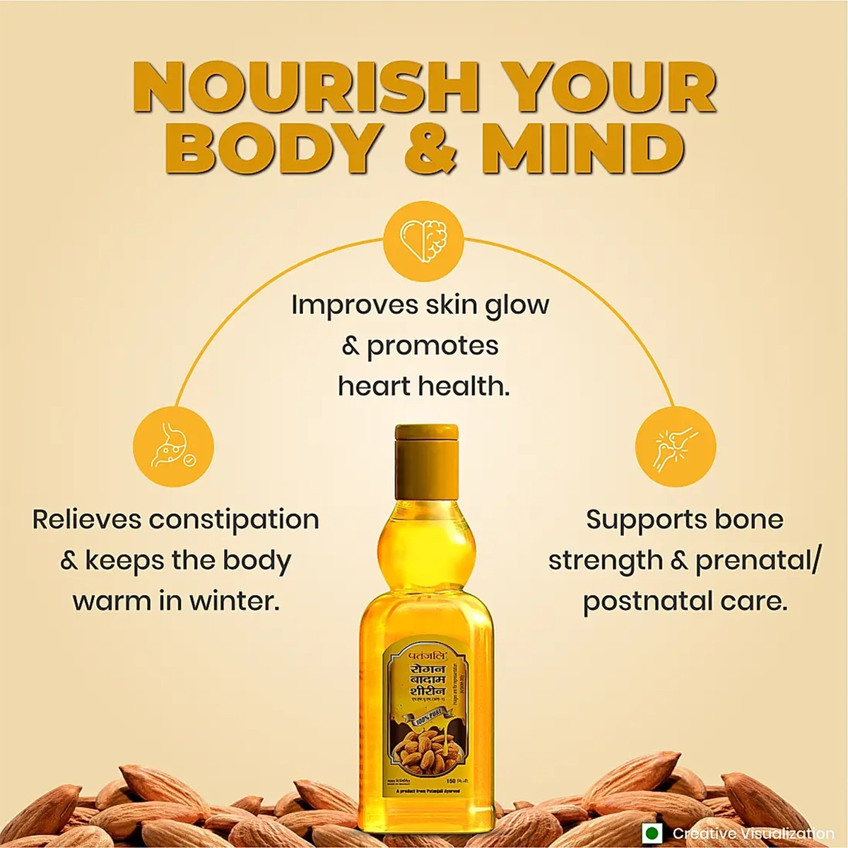 Patanjali Roghan Badam Shirin, Energizing Brain & Increases Strength, Providing Nutrition, 150ml