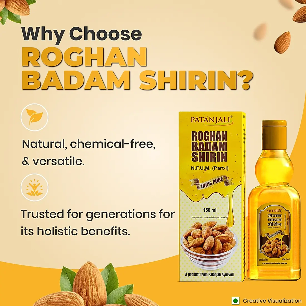 Patanjali Roghan Badam Shirin, Energizing Brain & Increases Strength, Providing Nutrition, 150ml