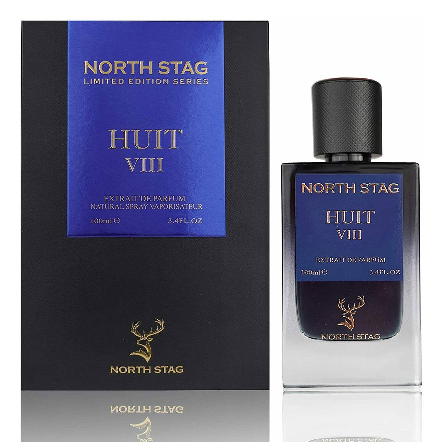 North Stag Huit VIII Extrait De Parfum 3.4 Fl.oz. Masculine Fragrance | Long Lasting | Party Wear