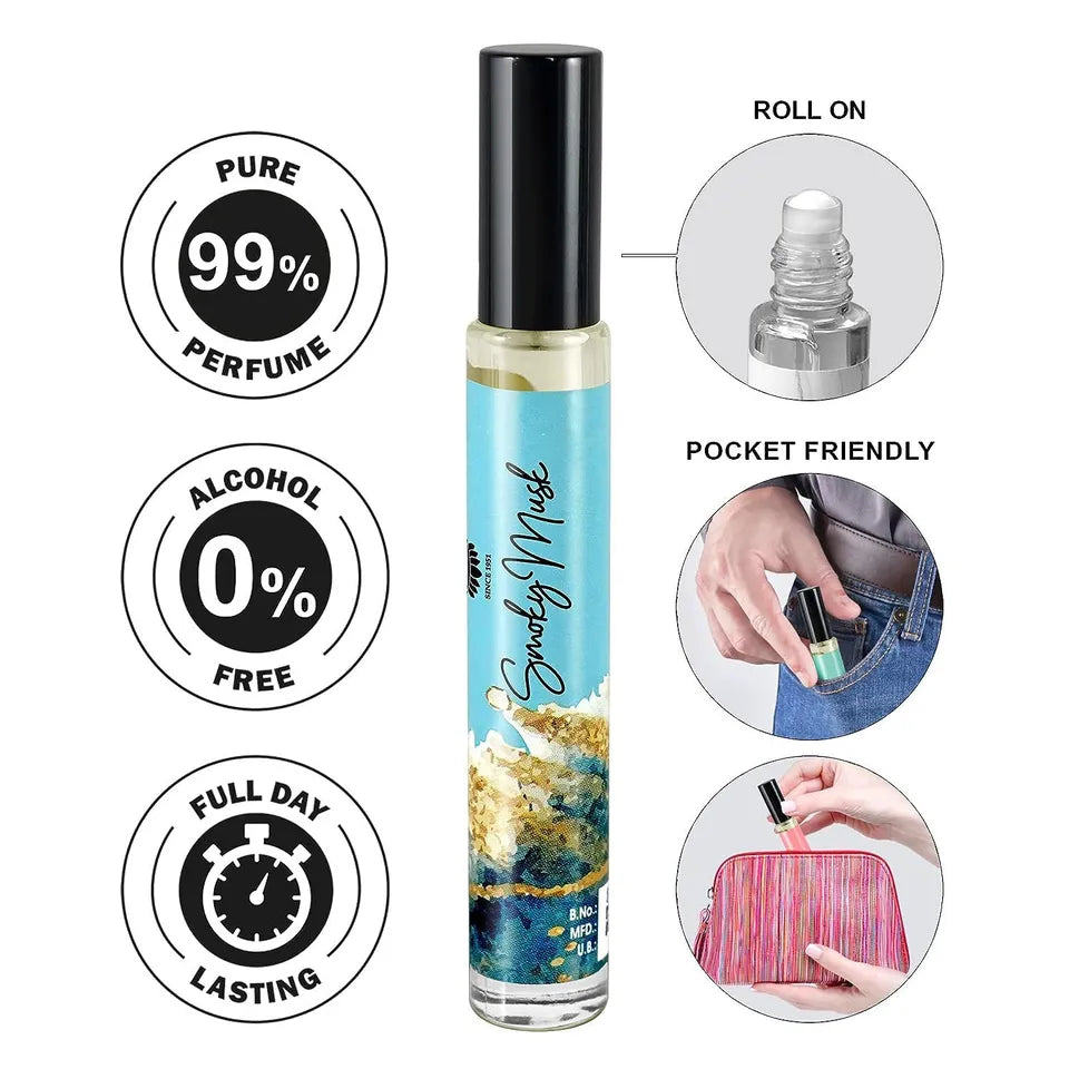 Artisan Smoky Musk Long-lasting Concentrated Perfume Roll-on 10ml 0.3 Fl.oz. | Perfect Gift For Men & Women