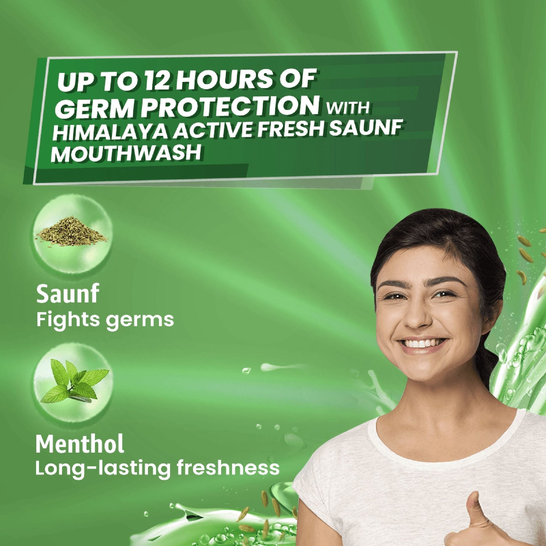 Himalaya Active Fresh Saunf Mouthwash, Freshness Of Saunf & Long-Lasting Fresh Breath | 215ml