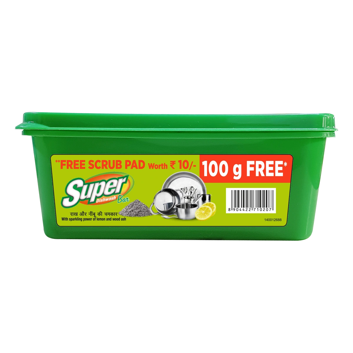 Patanjali Super Dish Wash Bar Scrub Pad, With Natural & Superior Cleaning 600gm