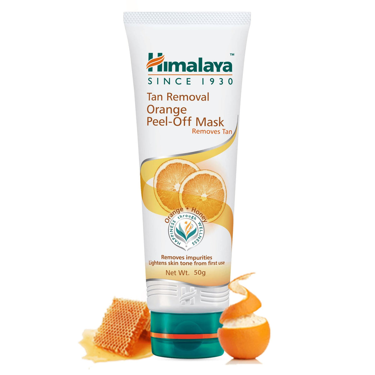 Himalaya Tan Removal Orange Peel-Off Mask, Removes Impurities. Lightens Skin Tone | 50gm